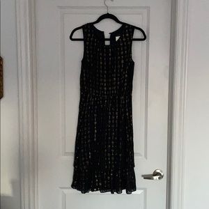 NWT J.Crew midi dress in navy and gold - size 2